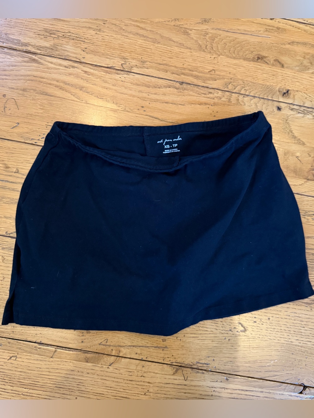 Out from Under Black Knit Mini Skirt with built in shorts